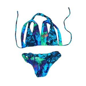 Lenny Niemeyer LIKE NEW tropical printed strappy two piece swimsuit size S